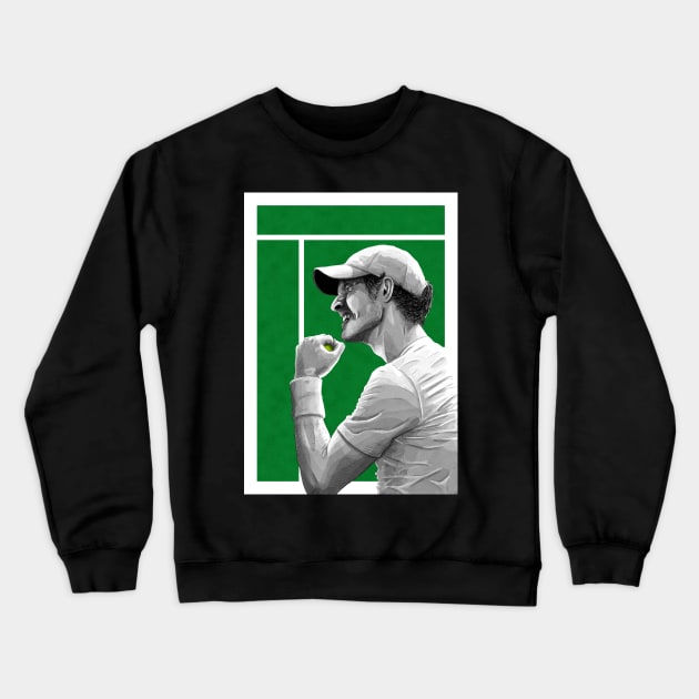 Andy Murray Wimbledon Tennis Artwork Crewneck Sweatshirt by barrymasterson